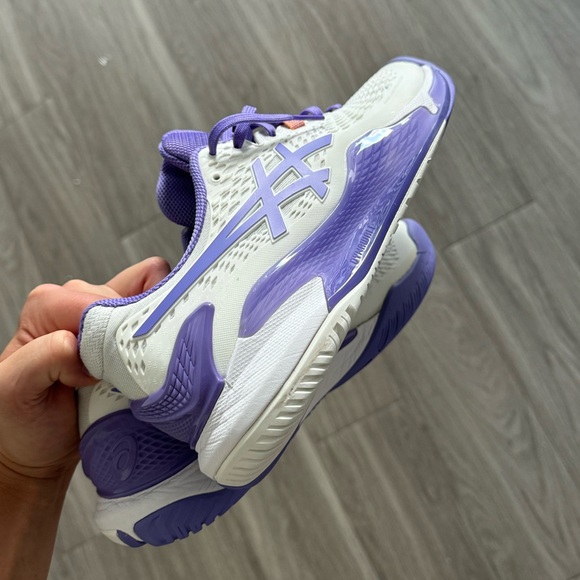 ASICS gel-resolution 9, White/Amethyst 10.5 B Medium tennis shoe - Picture 4 of 9